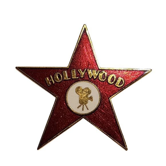 pinnacle Jewelry - Pinnacle Designs Hollywood Walk Of Fame Star Pin 1.5" Red Star